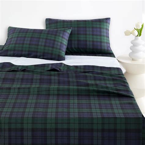 tartan plaid bed sheets|More.